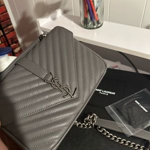 Gray silver small medium bag new